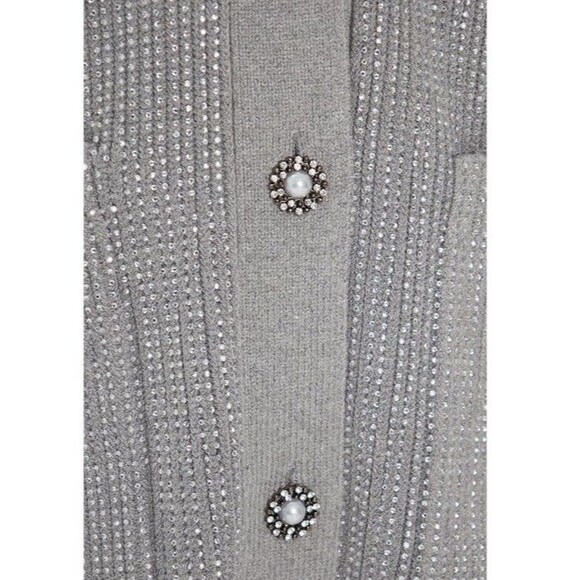 New BSB Women Knit Holiday Occasions Cardigan Buttons Grey Melange Sz M Sweater - Picture 6 of 15